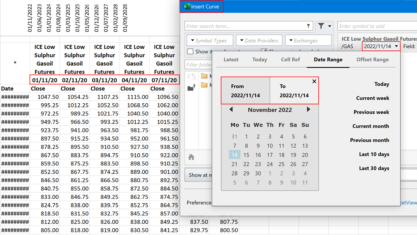 Improved curve date selection for Forward Curves 