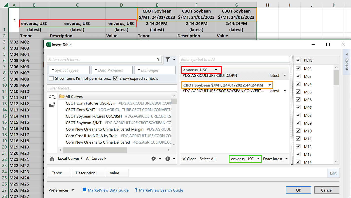 Usability improvements for field selection in Table view