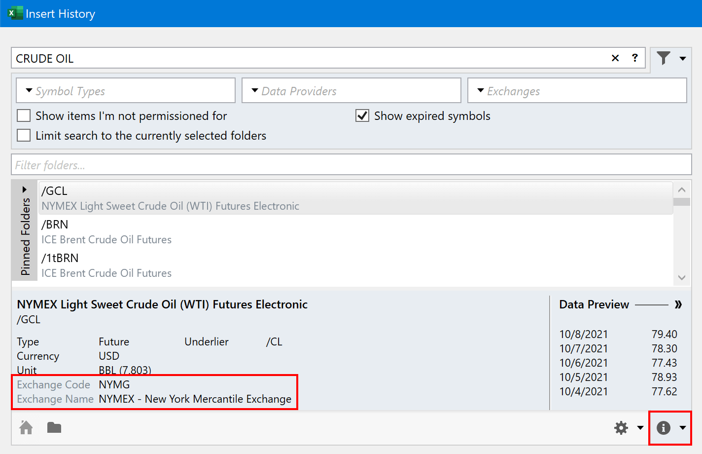 Symbol Metadata - Display of exchange code and exchange code name