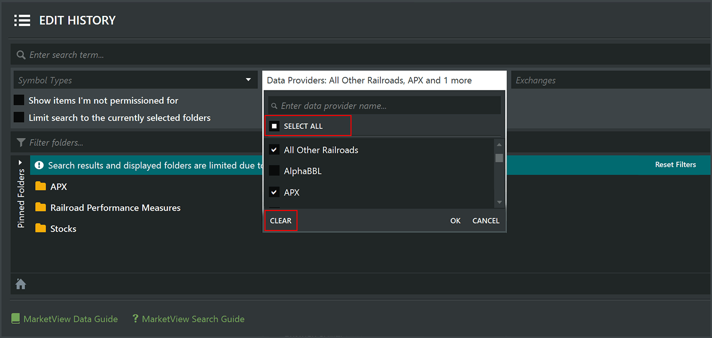 Filter usability improvements