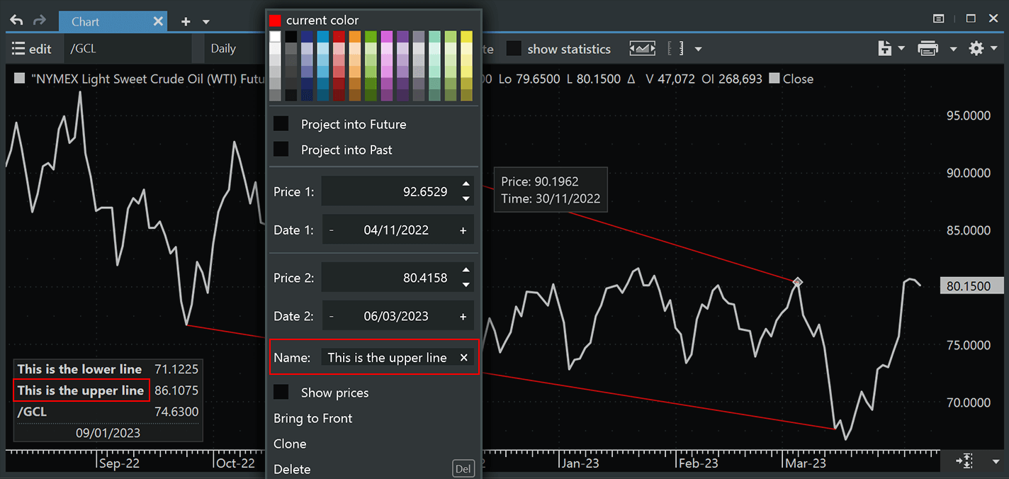 Improved line annotations