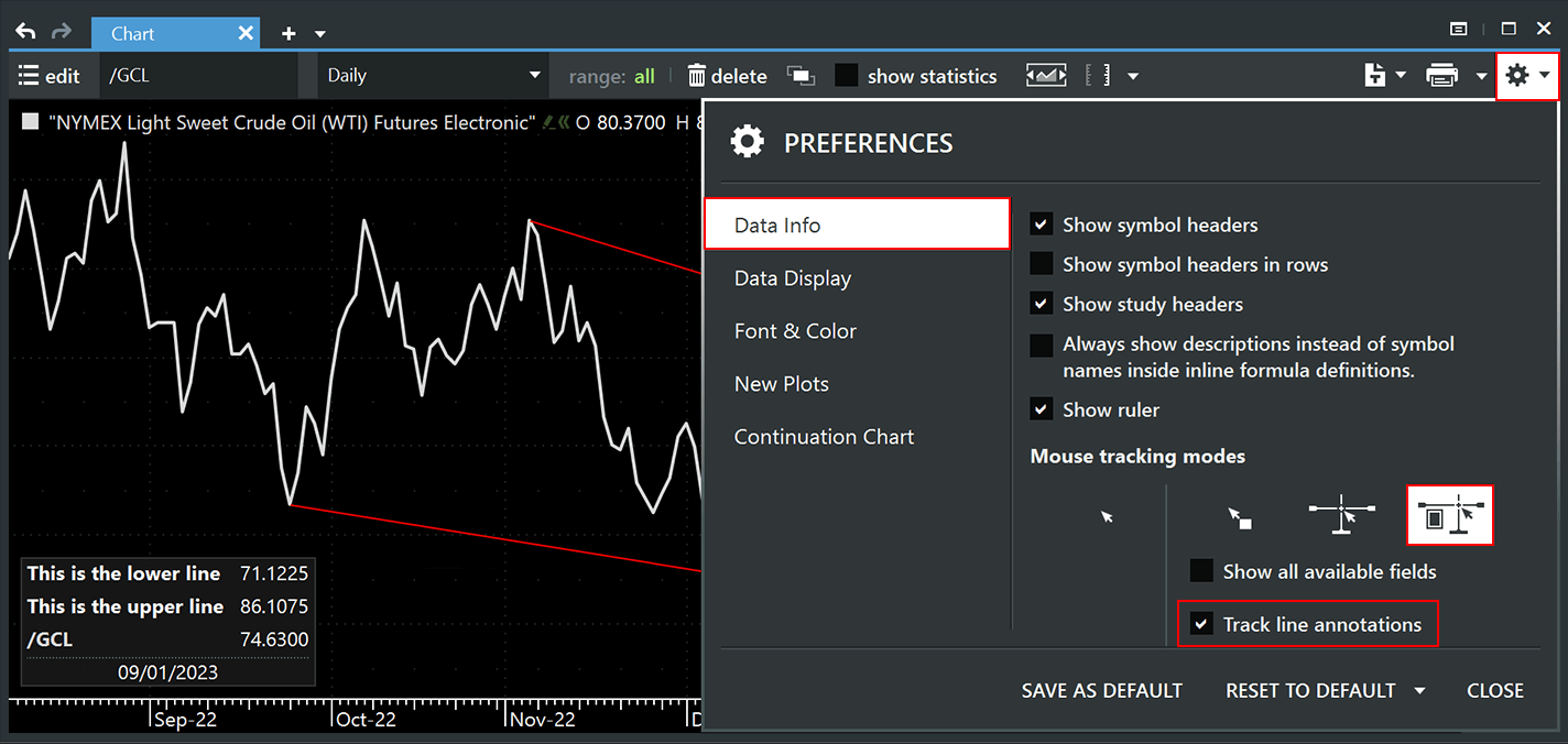 Improved line annotations