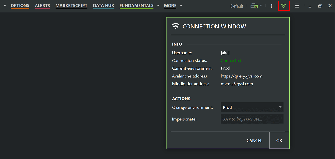 Connection Window